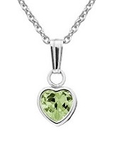 captivating teeny-tiny silver heart birthstone baby necklace